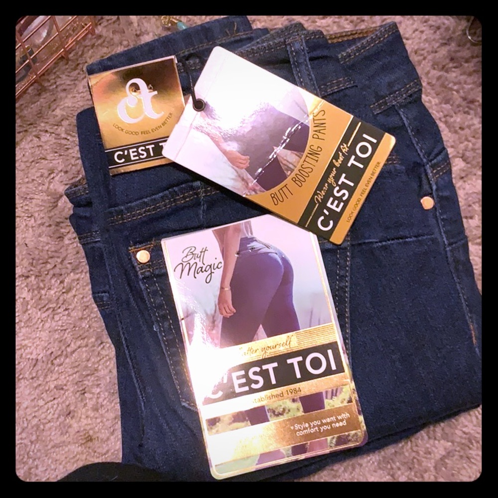 C’Est Toi Butt Magic Dark Wash Skinny Jeans
